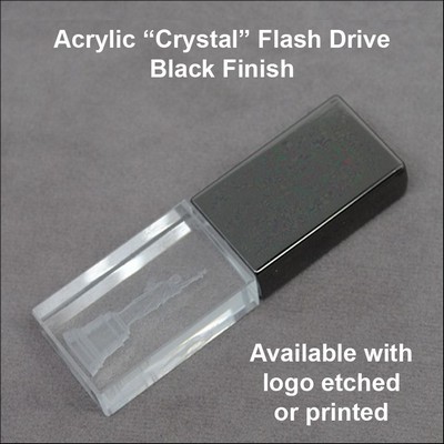 Acrylic "Crystal" Flash Drive - Black - 256 MB Memory