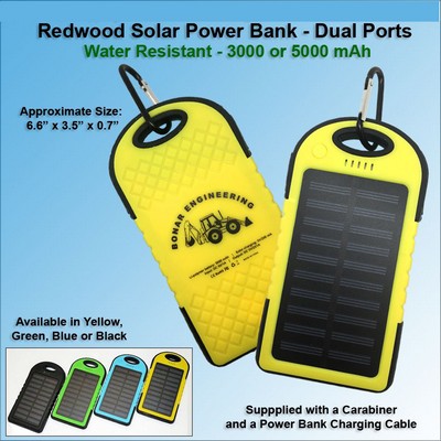 Redwood Solar Power Bank 3000 mAh - Yellow No Extra Tariff