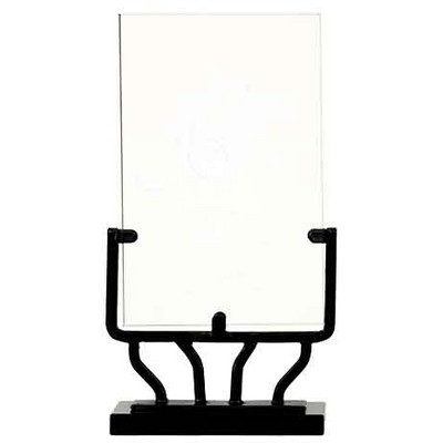 7 1/2" Vertical Rectangle Vintage Glass Award with Iron Base