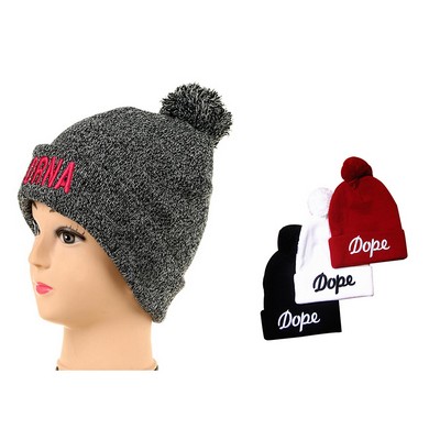 Striped Acrylic Knit Beanie's