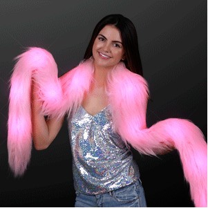 Pink Glam Light Up Faux Fur Boa - BLANK