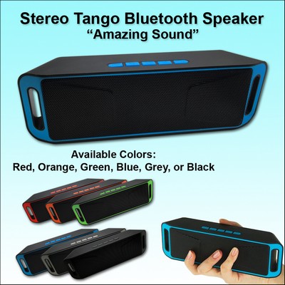 Black/Blue "Amazing Sound" Stereo Tango Bluetooth Speaker No Extra Tariff