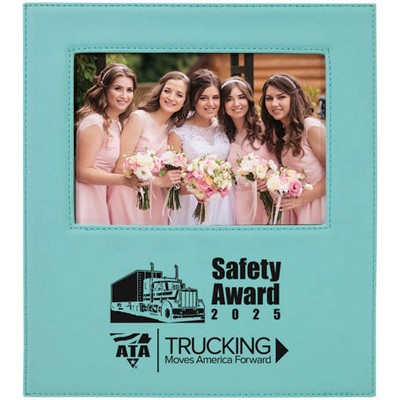 Leatherette Frame Holds 5 x 7, Teal
