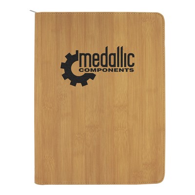 9½" x 12" Leatherette Bamboo Portfolio with Zipper