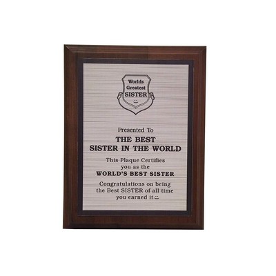 The Best Sister In The World Plaque- (Silver)