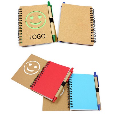 Mini Smiley Face Kraft Paper Notebook