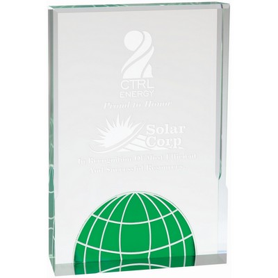 6" x 8" Green Globe Acrylic Award