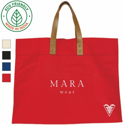 Premium Eco Friendly 18 Oz. Canvas Box Tote Bag Red