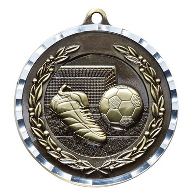 Soccer Antique Finish Brass Medal