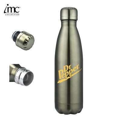 17 oz Double-Walled Stainless Steel Bottle w/ Leakproof Screw-On Cap