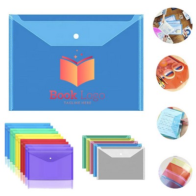 Plastic Letter-Size Envelope With Snap Closure