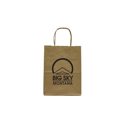 Kraft Paper Shopping Bag (8"x4.75"x10.5")