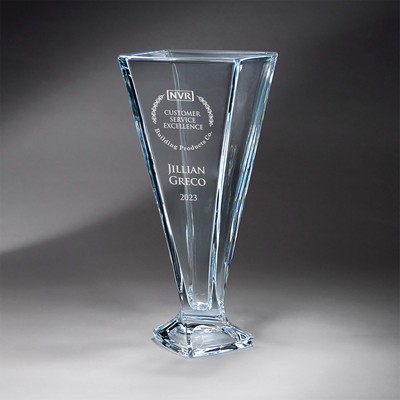 13" Clear Angular Vase