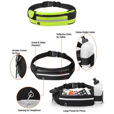 Promotek iBank® Running Belt, Fitness Belt, Sport Waist Pouch for Smartphones (Green)