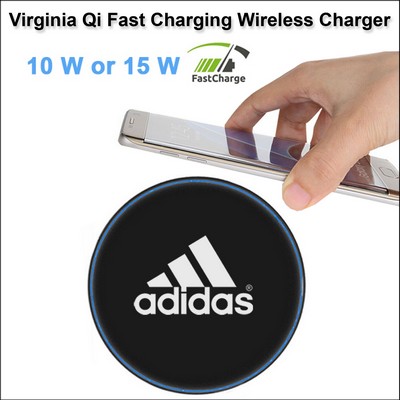 Virginia Qi Wireless Charging Pad 15 Watts Charging Speed - Black No Extra Tariff