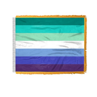 4" x 6" 1 ply wPoly Gay Men Pride Antenna Flag