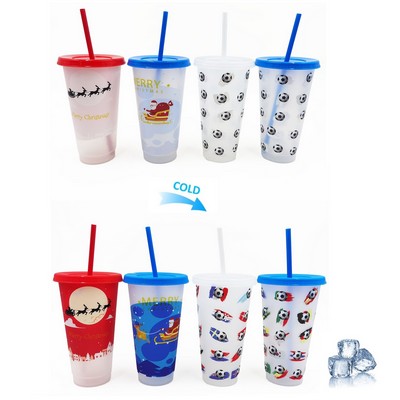 25Oz Cold Color Changing Cup with Lid and Cover