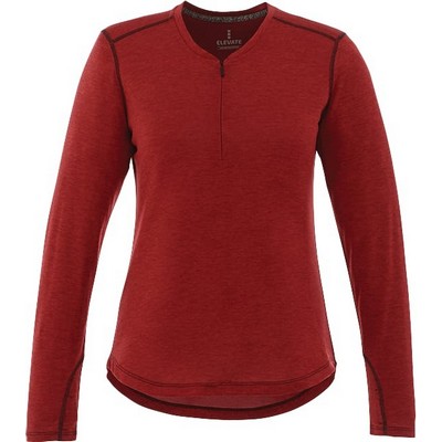 Women's QUADRA Long Sleeve Performance Quarter Zip Tee Shirt with Thumb Holes