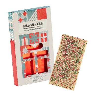 1 Oz. Belgian Chocolate in Gift Window Box - Holiday Sugar Cookie Crunch Bar