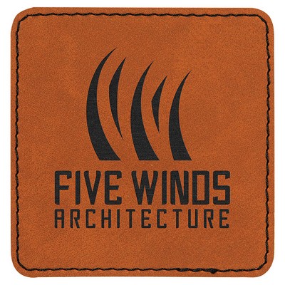 3" Square Patches, Rawhide Laserable Leatherette