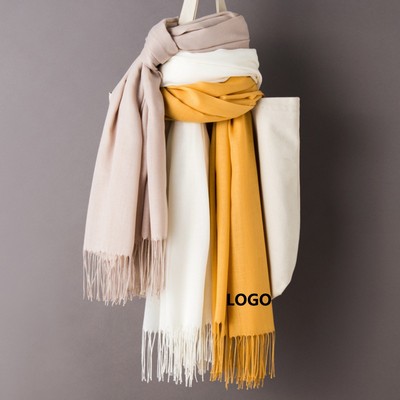 78" Unisex Imitation Cashmere Large Winter Shawl Scarf w/Fringe