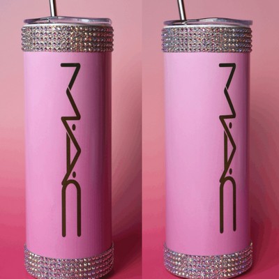 Sublimated Stainless Steel Tumbler with Rhinestone Accents