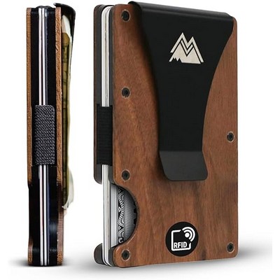 Minimalist Wallet , Slim RFID Wallet I Scratch Resistant, Credit Card Holder & Money Clip