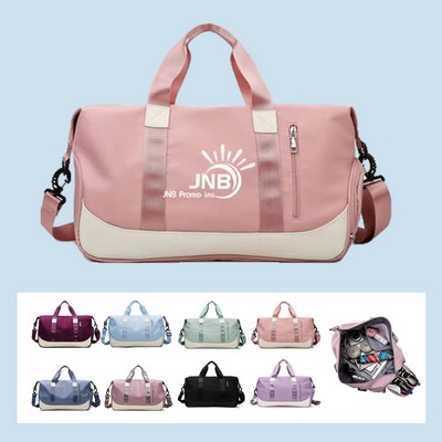 Duffle Bag with Separate Compartments for Wet and Dry Items