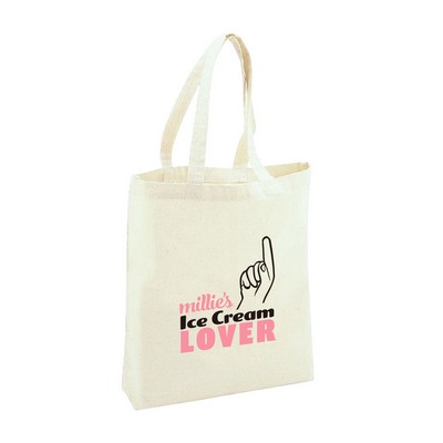 9 oz. Natural Cotton Canvas Tote Bag w/Gusset