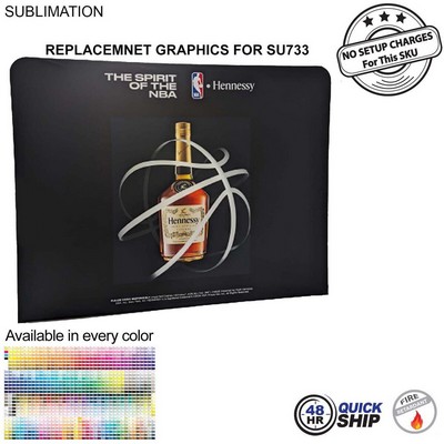 48Hr Quick Ship - Replacement Full Color Graphics Double Sided for 8'W x 8'H EuroFit Straight Wall