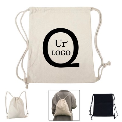 Cotton Drawstring Backpack