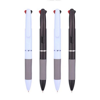 Custom Plunger-Action Three-color Ballpoint Pen