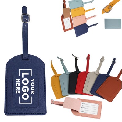 Faux Leather Luggage Tag with ID Holder