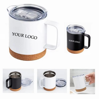 12oz Stainless Steel Insulated Mug with Cork Bottom and Hand