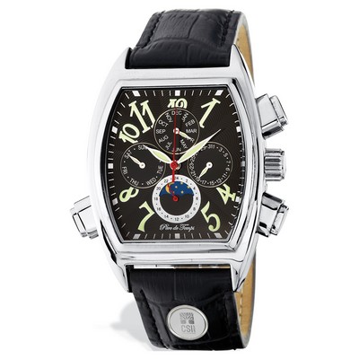 Men's Black Rectangle Wristwatch