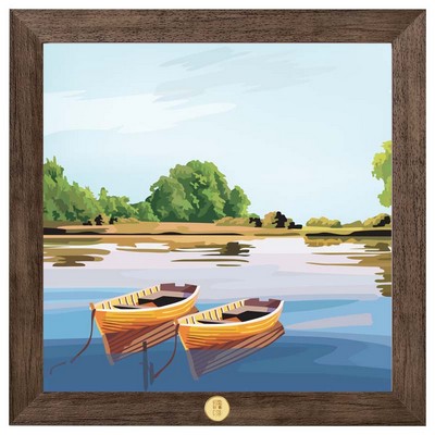 "Cozy Cottage Days" Art Print W/ Gold Medallion