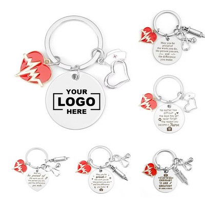 Nurse Doctor Practitioner Student Graduation Gift Medical Assistant Keychain Medical Tool Key Ring I