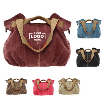 Canvas Crossbody Shoulder Bag for Travel and Walking