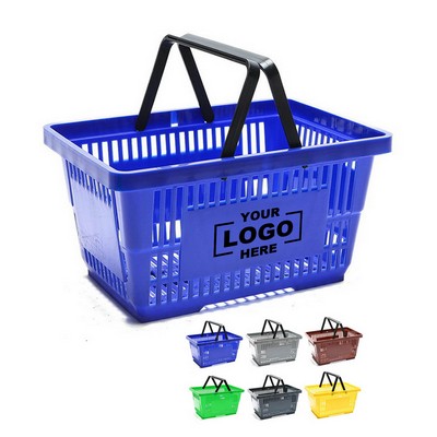 Dual Handle Plastic Shopping Basket.