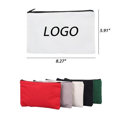 Canvas Zipper Cosmetic Stationery Bag