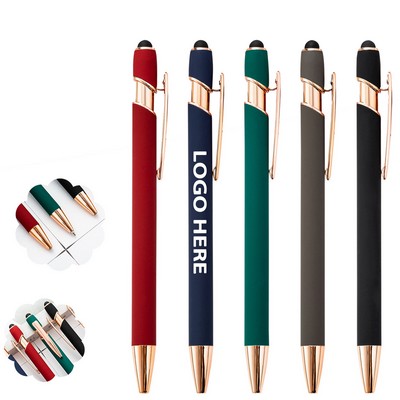 Rose Gold Stylus Tip Metal Ballpoint Pen