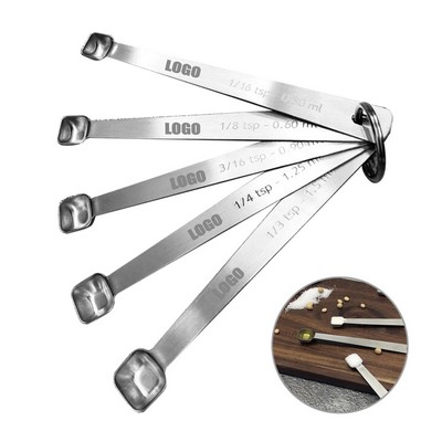 Versatile 5-in-1 Stainless Steel Measuring Square Spoon Set