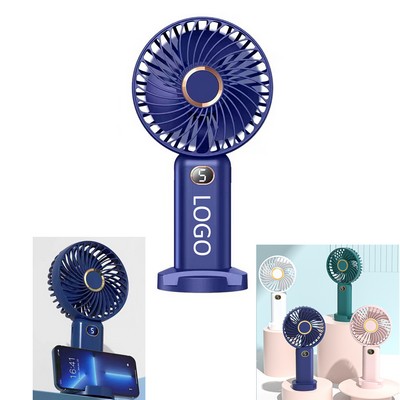 Digital display Portable Mini Handheld Fan with Stand Base