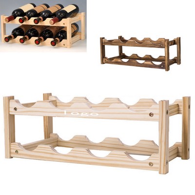 Wooden Double-Layer Wine Bottle Holder