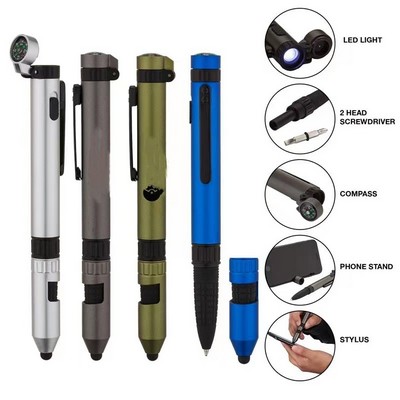 Outdoor compass tool ballpoint pen