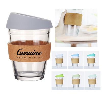Glass Cork Band Coffee Tumbler 12oz