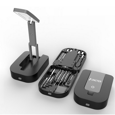 26 in 1 Multi-function Hand Tool Kits Box w/ Table Lamp