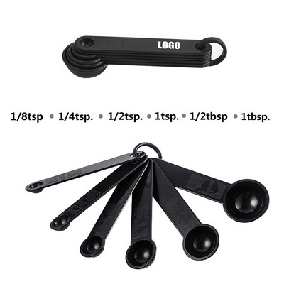 Ultimate 6 In 1 Black Measuring Spoon With Easy To Read Volume Markings