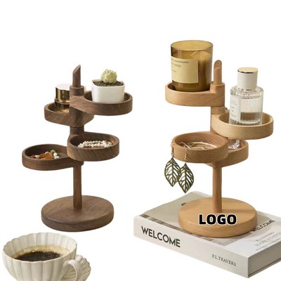 Multilayer Wooden Rotating Storage Rack