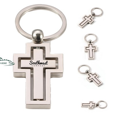 Stainless Steel Cross Keychain